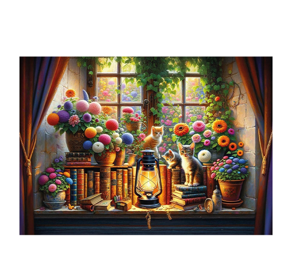 پازل 500 تکه آرت پازل مدل The Book Garden کد 40508