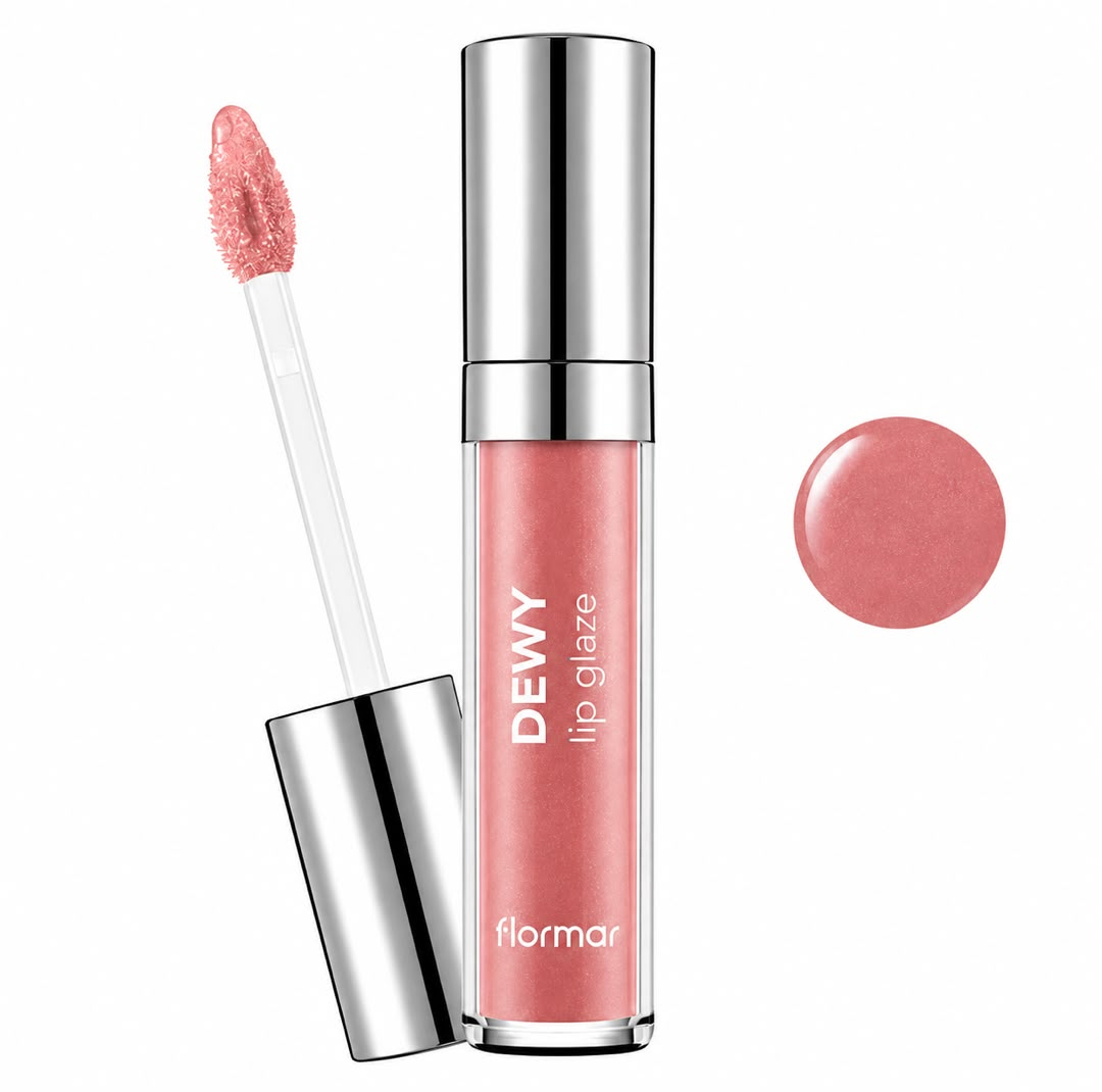لیپ گلاس براق فلورمار مدل Dewy Glaze شماره 22 رنگ صورتی رز