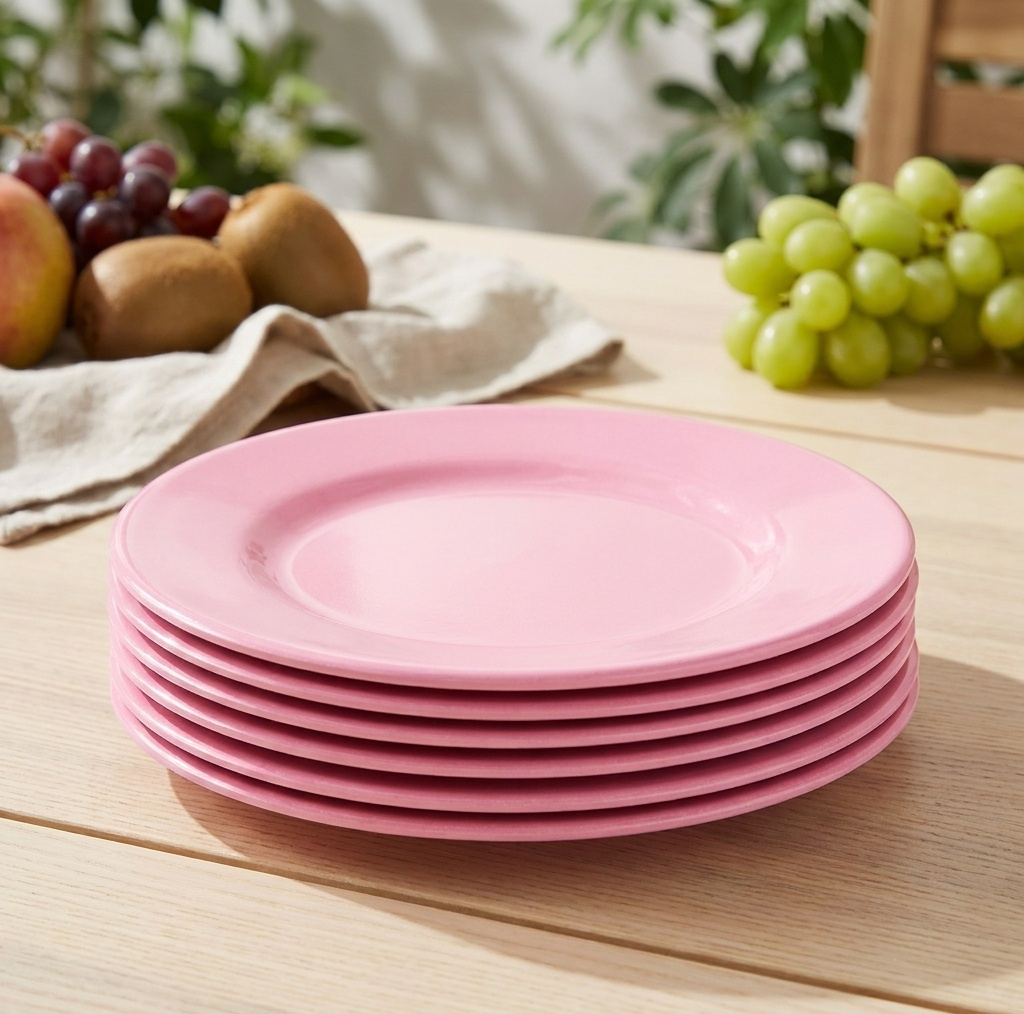 بشقاب میوه خوری مینای یزد مدل ماندگار کد P06 مجموعه 6 عددی