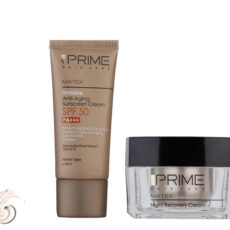 کرم شب ضد چروک شب پرایم مدل Matex حجم 50 میلی لیتر به همراه کرم ضد آفتاب بدون رنگ SPF 50 مدل aging حجم 40 میلی لیتر