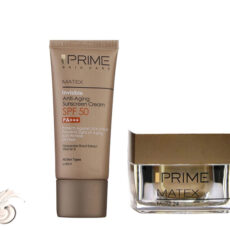 کرم ضد چروک پرایم مدل Matex Moist-24 حجم 50 میلی لیتر به همراه کرم ضد آفتاب بدون رنگ SPF 50 مدل aging حجم 40 میلی لیتر