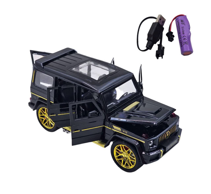 ماشین بازی کنترلی ناب سل مدل بنز جی کلاس شارژی آفرود فلزی چراغدار Mercedes-Benz G-Class Rechargeable Metal Off-Road Light