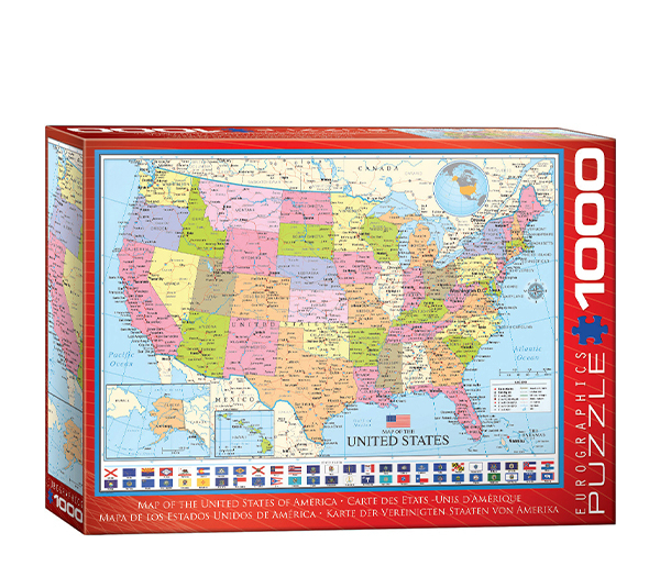 پازل 1000 تکه یوروگرافیکس پازلز مدل Map of the United States of America کد 6000-0788