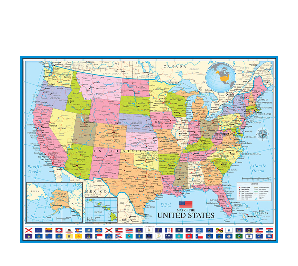 پازل 1000 تکه یوروگرافیکس پازلز مدل Map of the United States of America کد 6000-0788