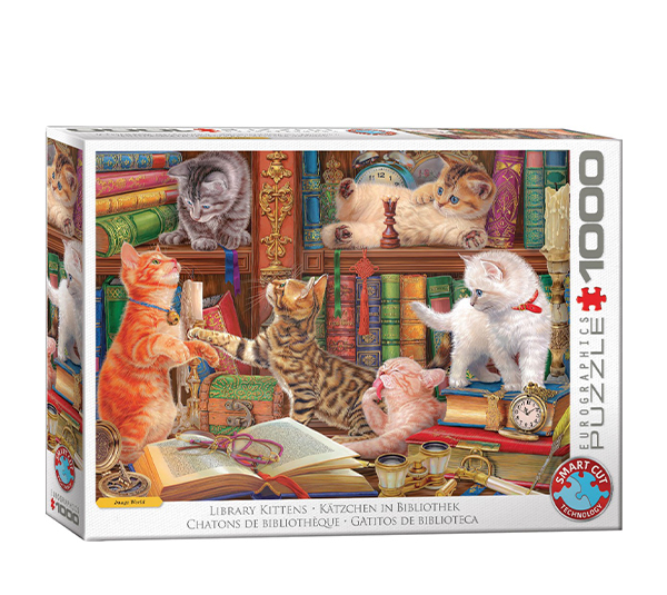 پازل 1000 تکه یوروگرافیکس پازلز مدل Library Kittens کد 6000-5913