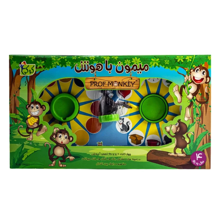 بازی فکری فرفره های رنگی پویا مدل میمون باهوش
