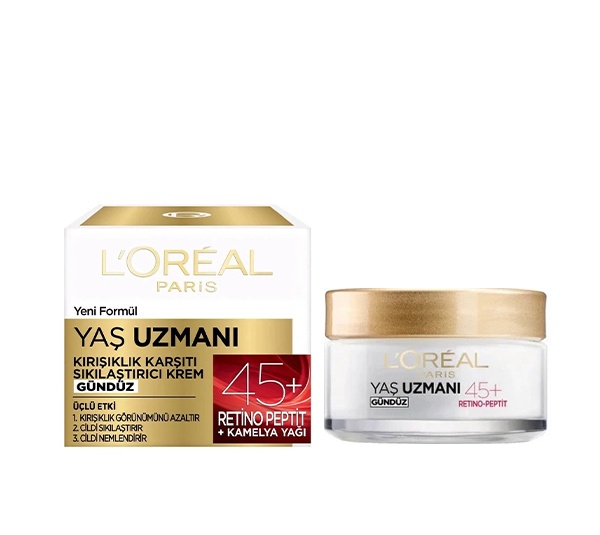 کرم روز ضد چروک لورآل مدل Yas Uzmani +45 حجم 50 میلی‌ لیتر