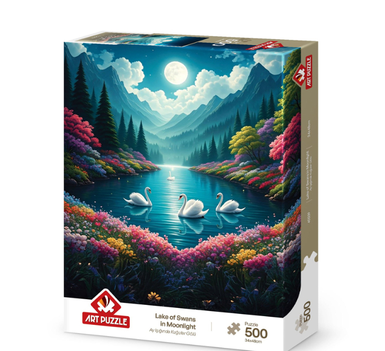 پازل 500 تکه آرت پازل مدل Lake of Swans in Moonlight كد 40509