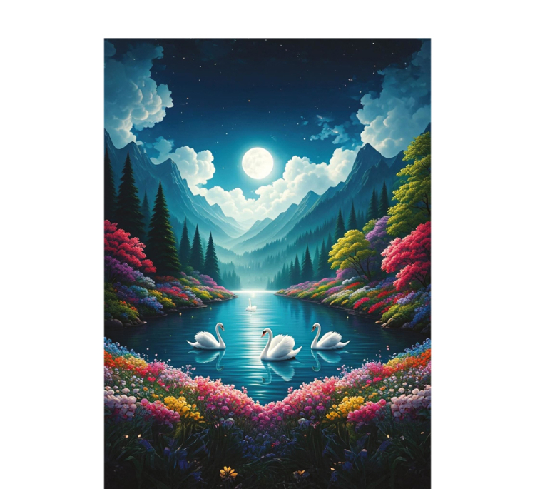 پازل 500 تکه آرت پازل مدل Lake of Swans in Moonlight كد 40509