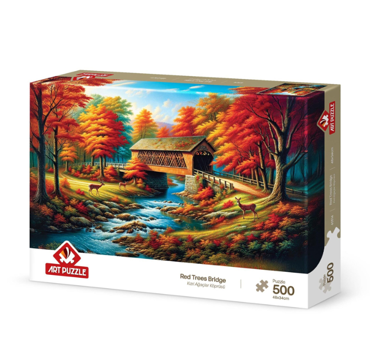 پازل 500 تکه آرت پازل مدل Red Trees Bridge كد 40514