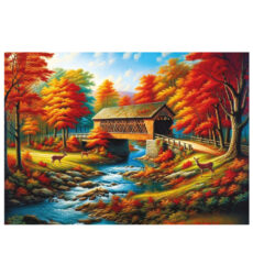 پازل 500 تکه آرت پازل مدل Red Trees Bridge كد 40514