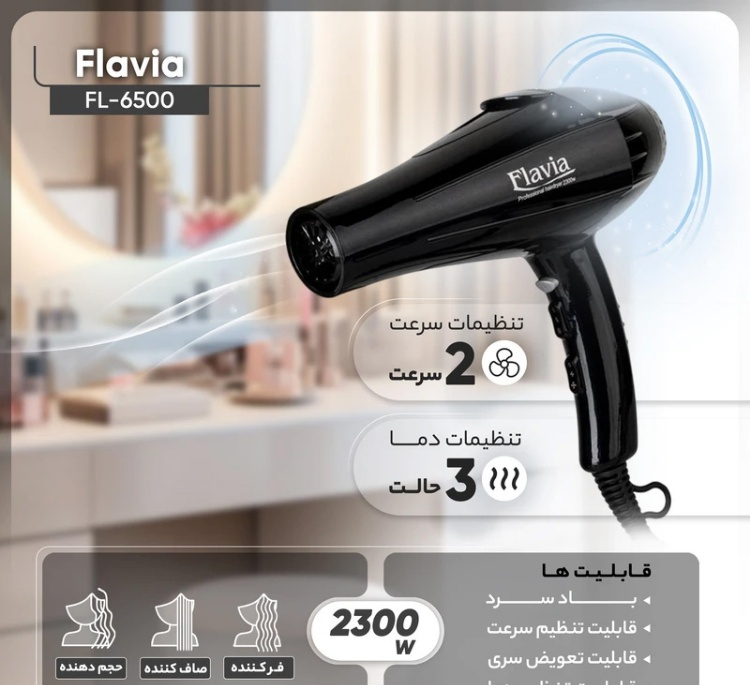 سشوار حرفه ای فلاویا مدل FL-6500