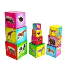 بازی فکری مدل برج مکعب طرح حیوانات و میوه ها کد 102405 مجموعه 10 عددی