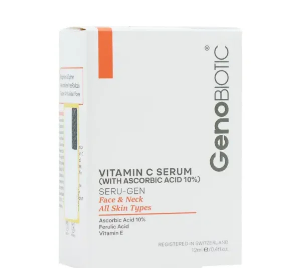 سرم روشن کننده روز و شب ژنوبایوتیک مدل Vitamin C Serum حجم 12 میلی لیتر