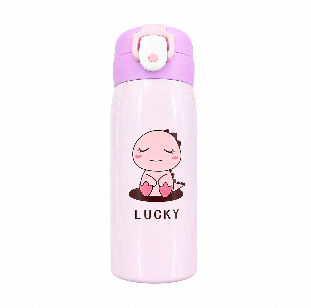 قمقمه کودک مدل دکمه‌ای Lucky دایناسور حجم 0.35 لیتر