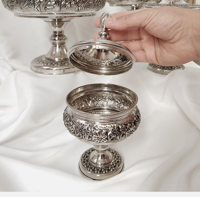 قندان قلمزنی مدل غزل گل کد ZH431.1
