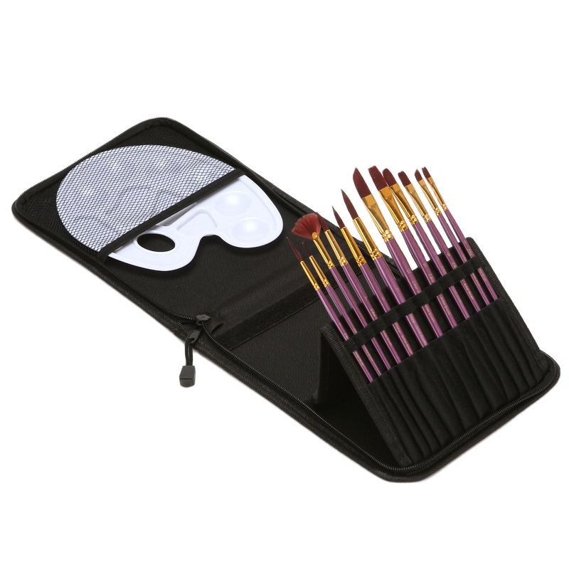 ست قلم مو ژوتینگ کد Professional Violet به همراه پالت مجموعه 13 عددی