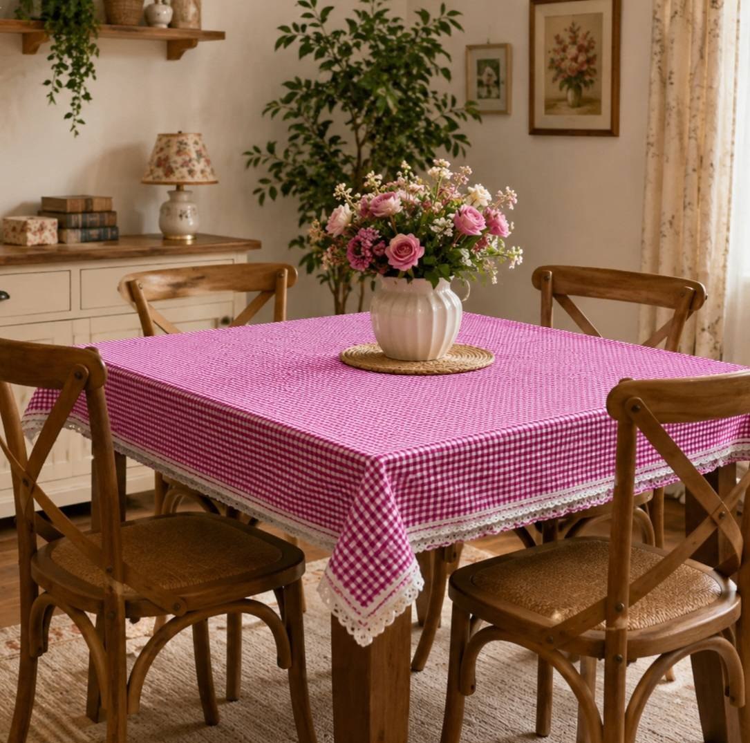 رومیزی مدل چهار خانه طرح آزاد سرا  سایز 150x100 سانتی‌متر