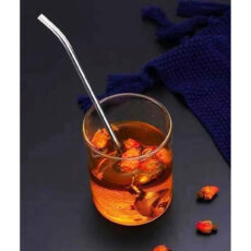 قاشق شربت خوری مدل نی دار طرح مارپیچ کد 02 مجموعه 6 عددی