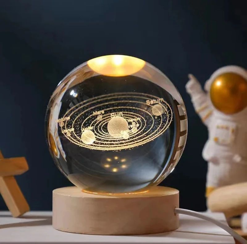 چراغ خواب مدل گوی کریستالی منظومه 3D