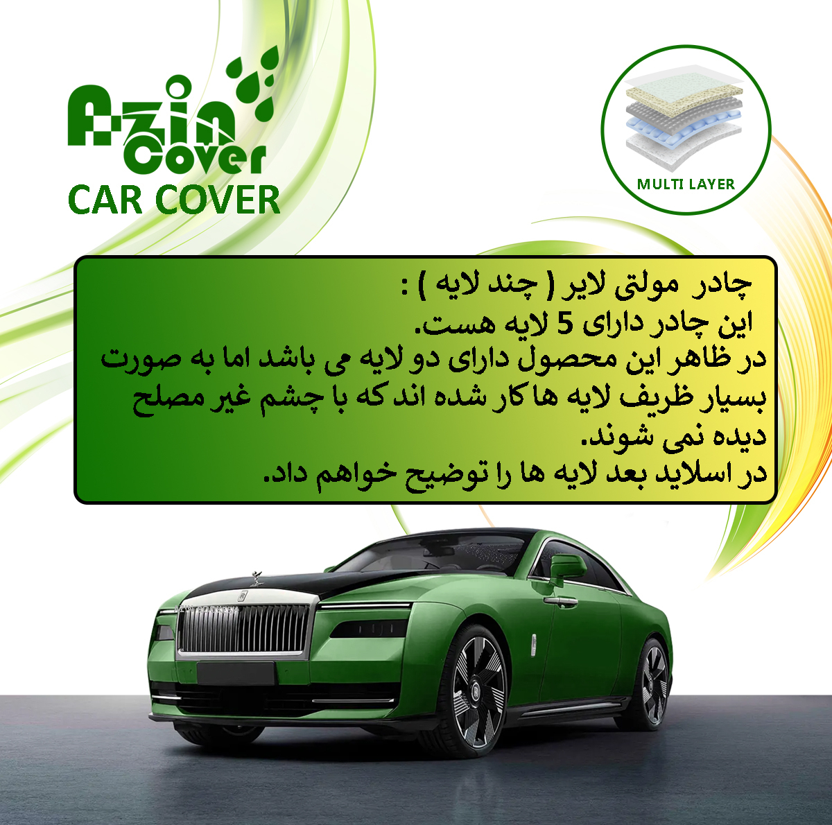 چادر خودرو آذین کاور مدل MULTILAYER مناسب برای پژو 2008