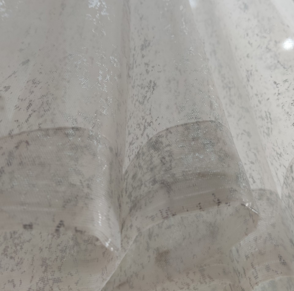 پرده تیکو دکو مدل دوخت ساده حریر ژورژت طلاکوب سایز 280x500 سانتی‌متر