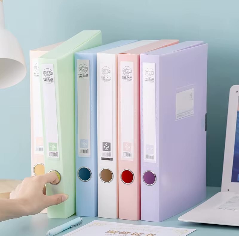 پوشه دکمه‌دار مدل File Case macaron سایز A4
