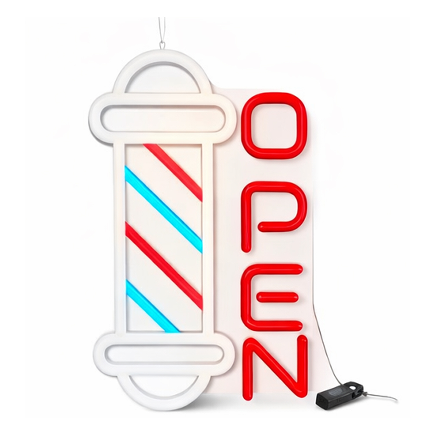چراغ نئونی طرح Barbershop OPEN کد BA40X25