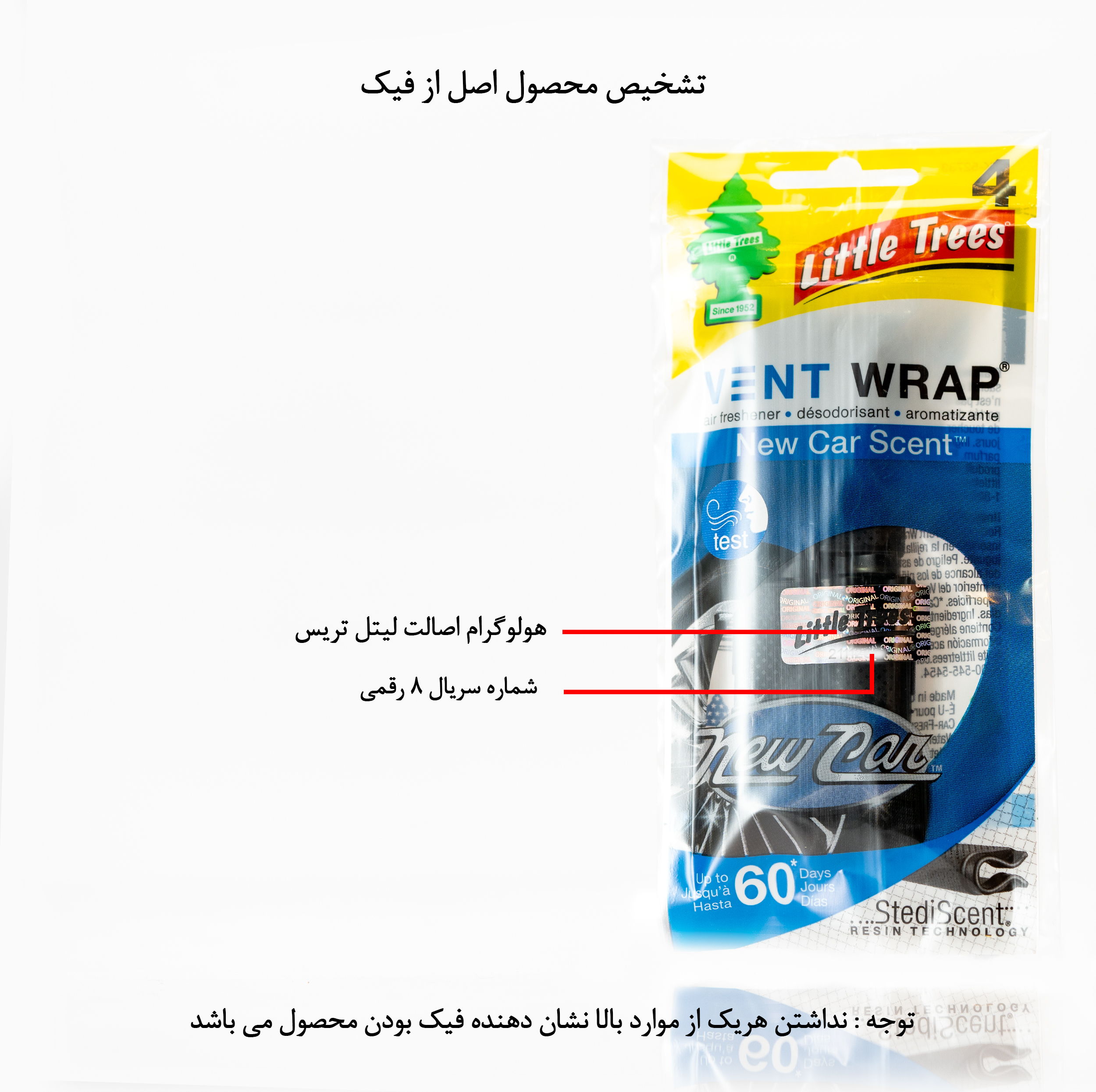 خوشبوکننده خودرو لیتل تریس مدل VENT WARP رایحه  New Car Scent بسته 4 عددی