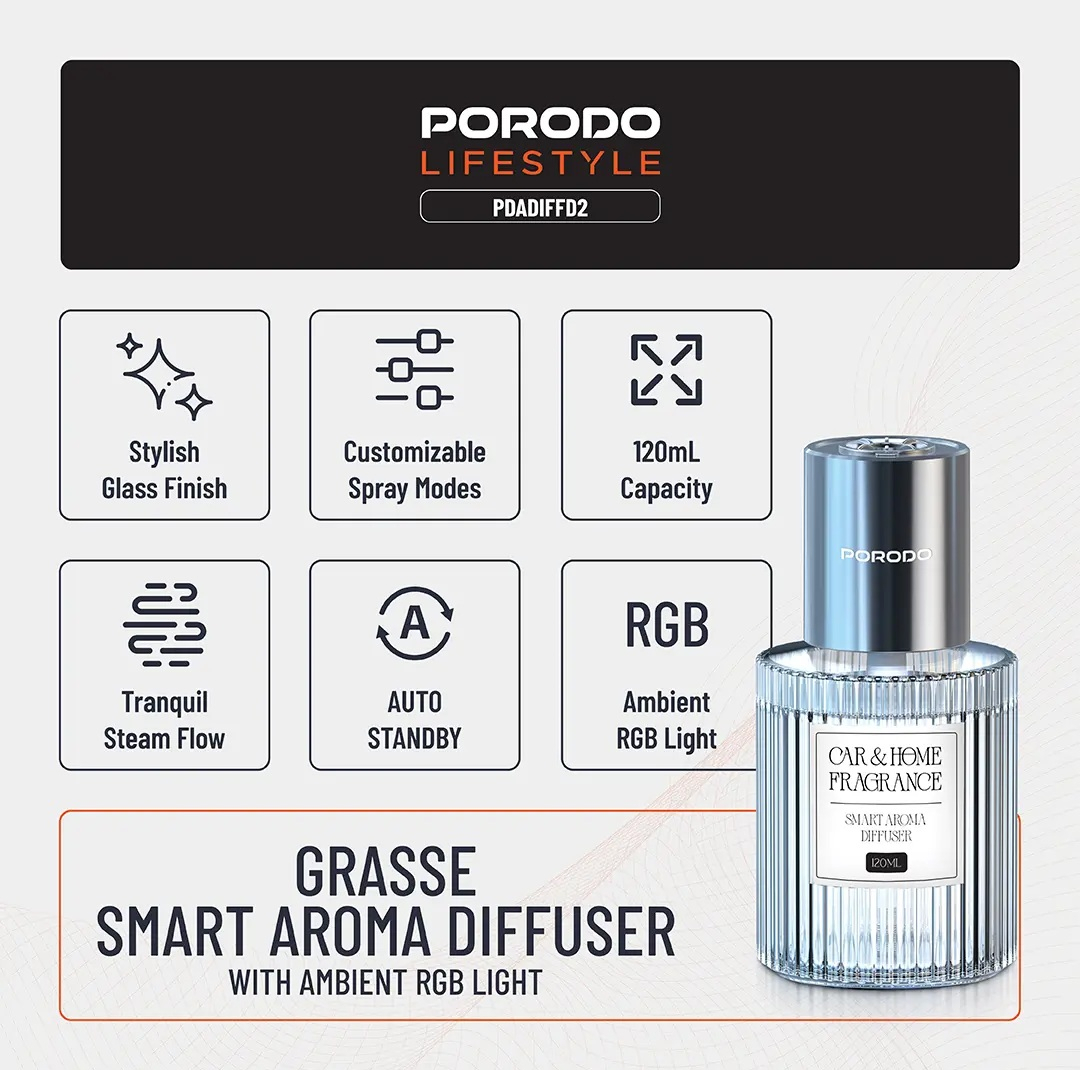 خوشبوکننده خودرو پرودو مدل PDADIFFD2 با رایحه GRASSE حجم 120 میلی لیتر
