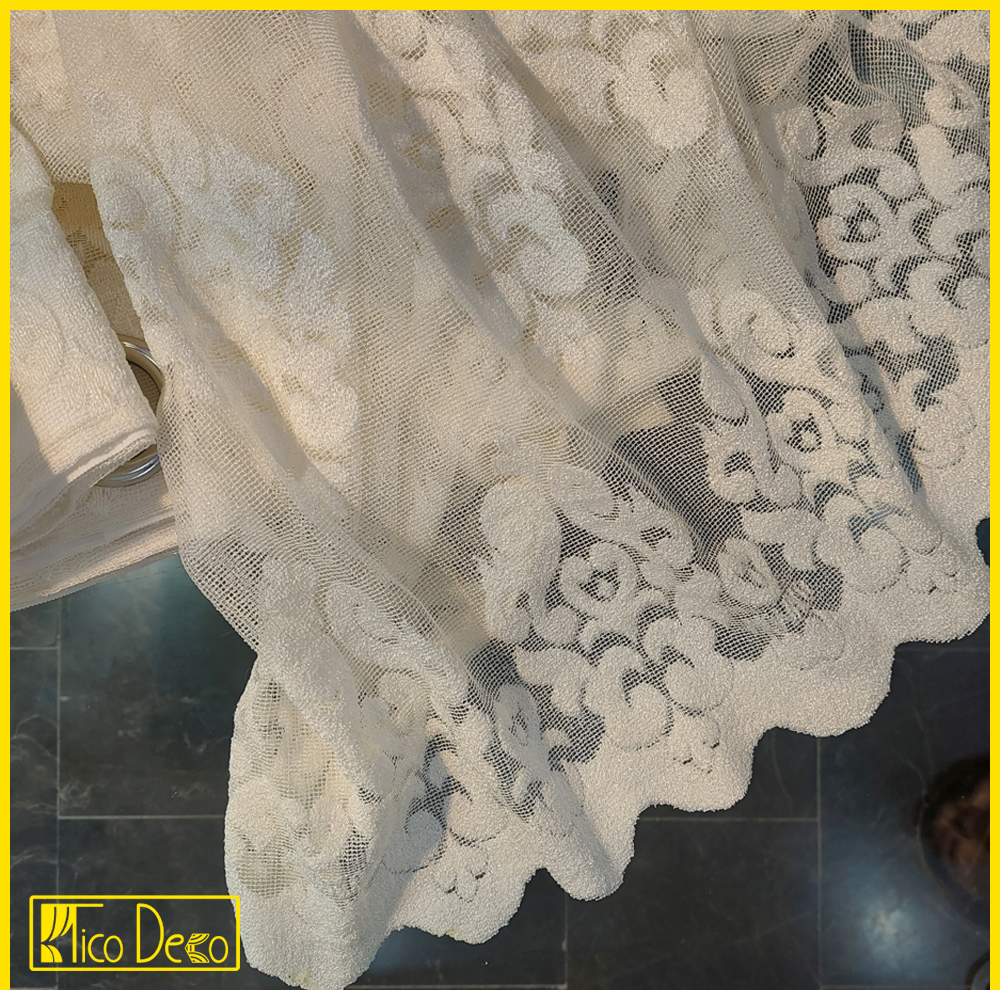 پرده پانچ تیکو دکو مدل تور راشل کادکا طرح ورسای دالبوردار  سایز 280 × 300 سانتی‌متر
