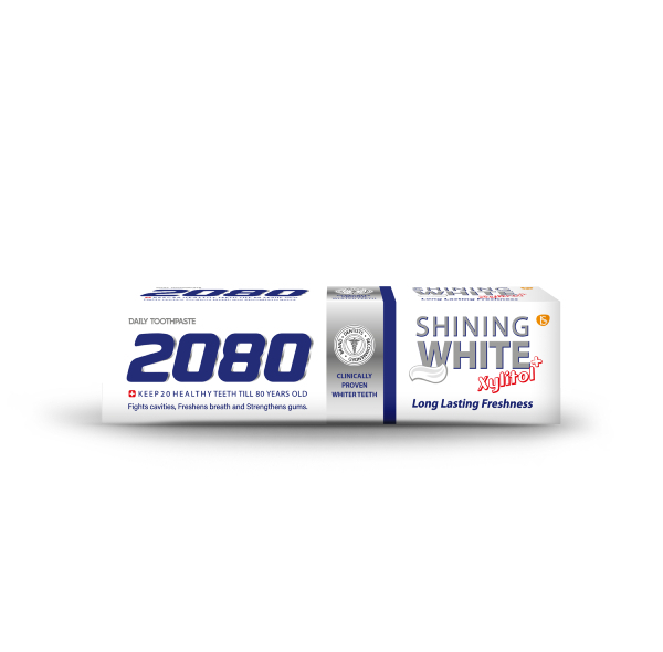 خمیر دندان بیست هشتاد 2080 مدل Shining White حجم 100 میلی لیتر