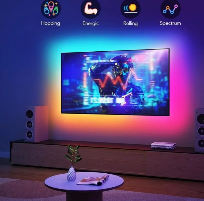 ریسه ال ای دی مدل فول کالر هوشمند بلوتوثی کد RGB IC usb 5v طول 5 متر