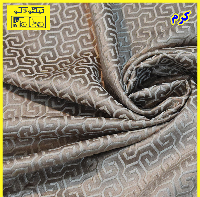 پرده پانچ تیکو دکو مدل ساتن ژاکارت طرحدار ابریشم بافت دار سایز 280x300 سانتیمتر
