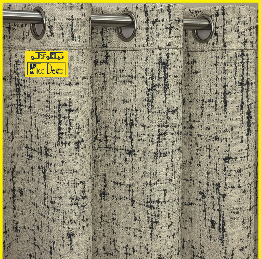 پرده پانچ تیکو دکو مدل ابریشم اسلب نویزی سایز 280 × 300 سانتیمتر