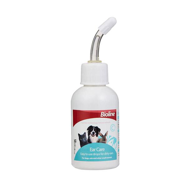 قطره پاک کننده گوش حیوانات خانگی بایولاین مدل Ear care حجم 50 میلی لیتر
