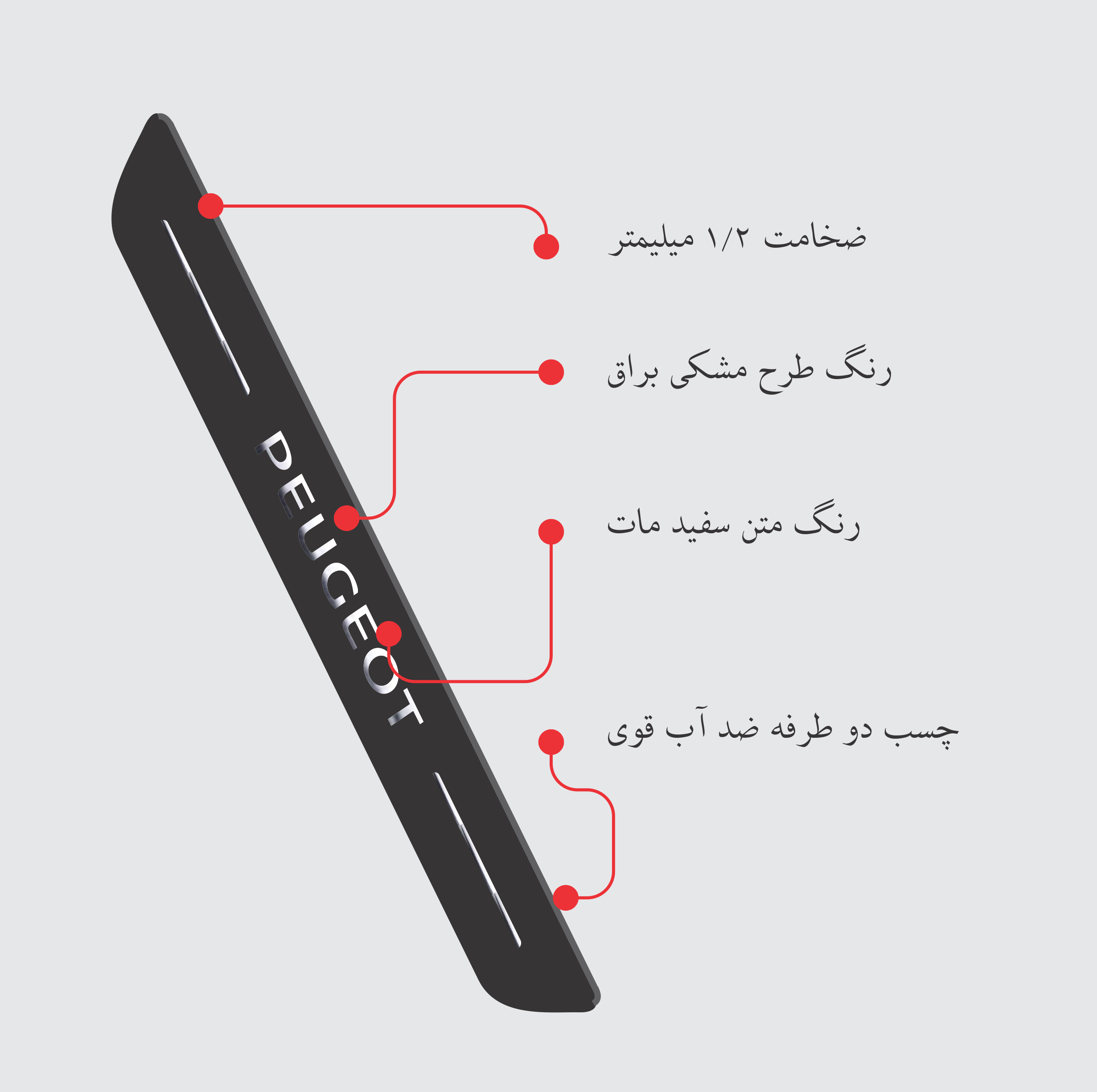 پارکابی خودرو مدل شیشه ای کد R19 مناسب برای پژو 206 و 207 بسته چهار عددی