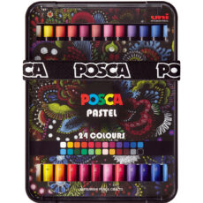 مداد شمعی 24 رنگ یونی بال مدل posca pastel