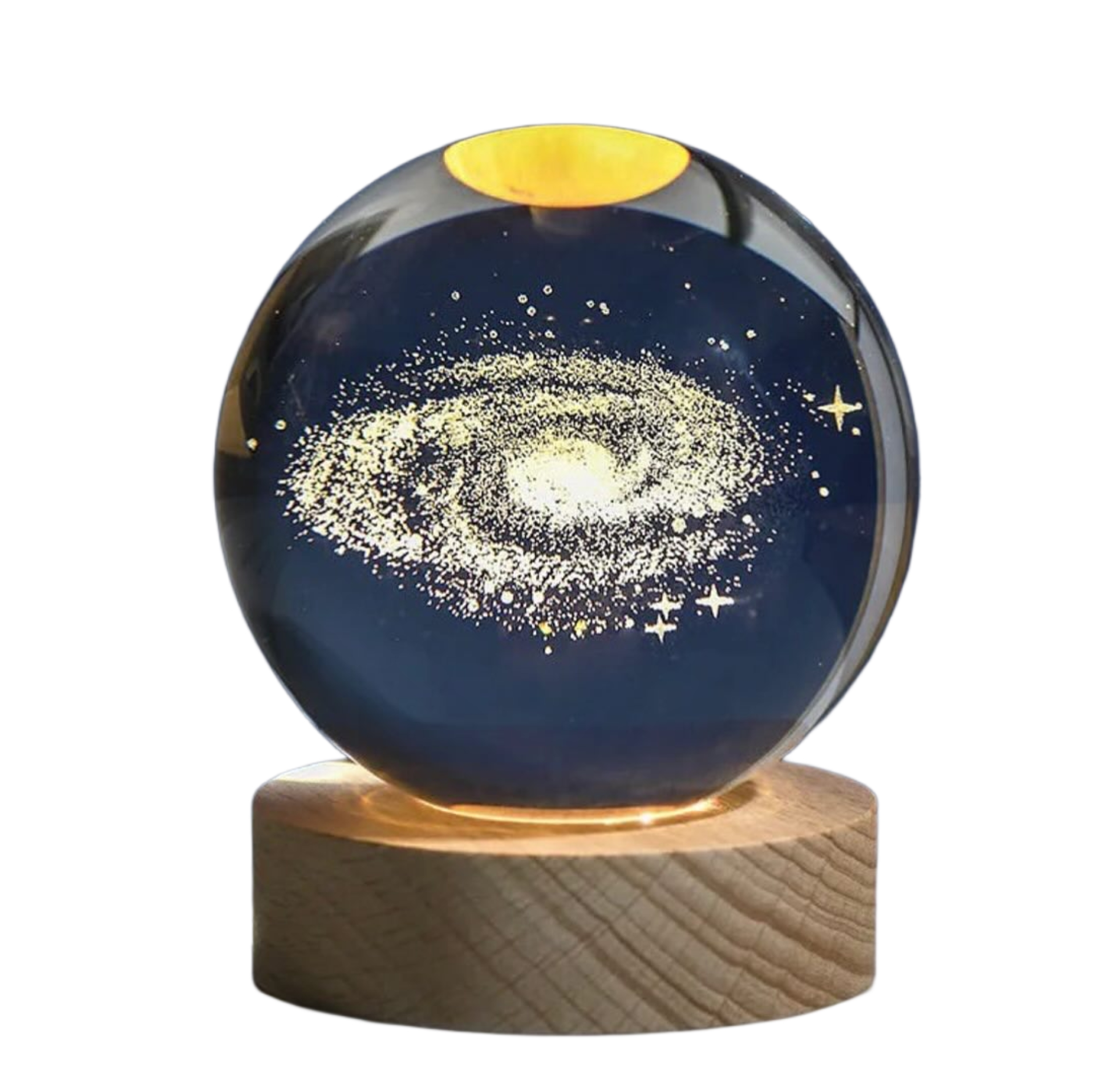 چراغ خواب مدل گوی کریستالی طرح کهکشان 3D