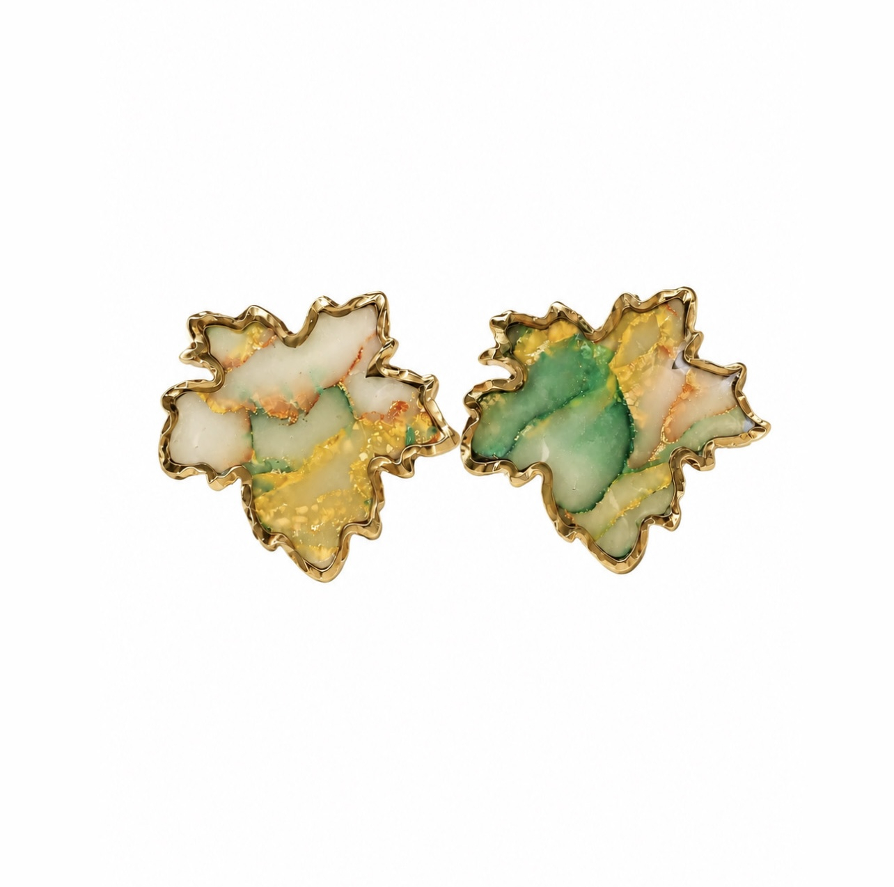 گوشواره میخی زنانه استیل مدل leaf