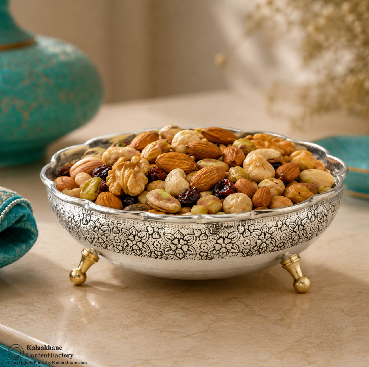 آجیل خوری مسی دیبا زنجان مدل سه پایه