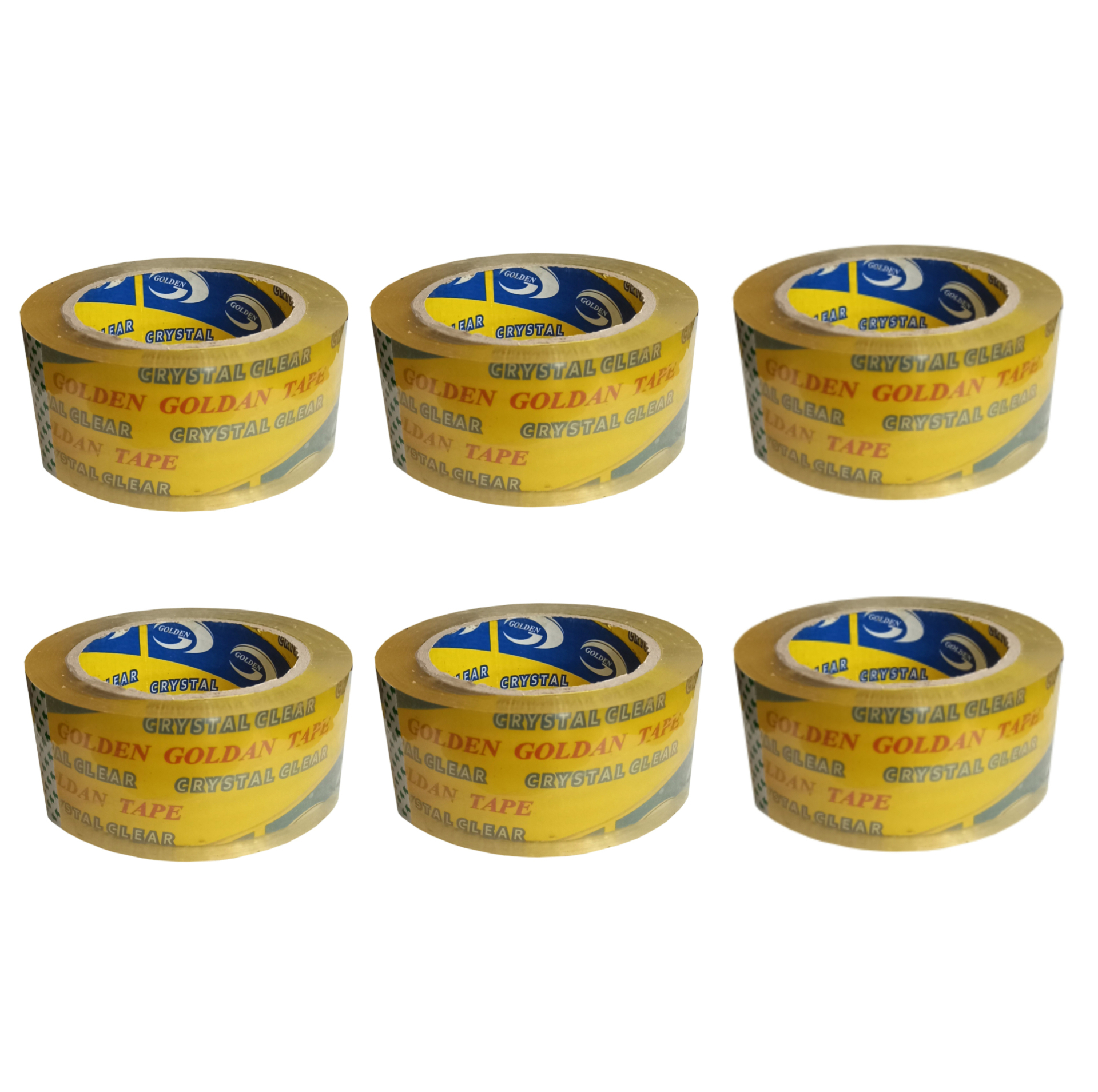 چسب نواری مدل GOLDAN TAPE بیصدا عرض 5 سانتیمتر مجموعه 6 عددی