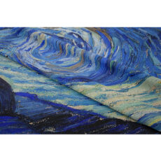 پرده پانچ مدل زیگ زاگ شب پر ستاره ونگوگ سایز 145×180 سایز سانتی‌متر