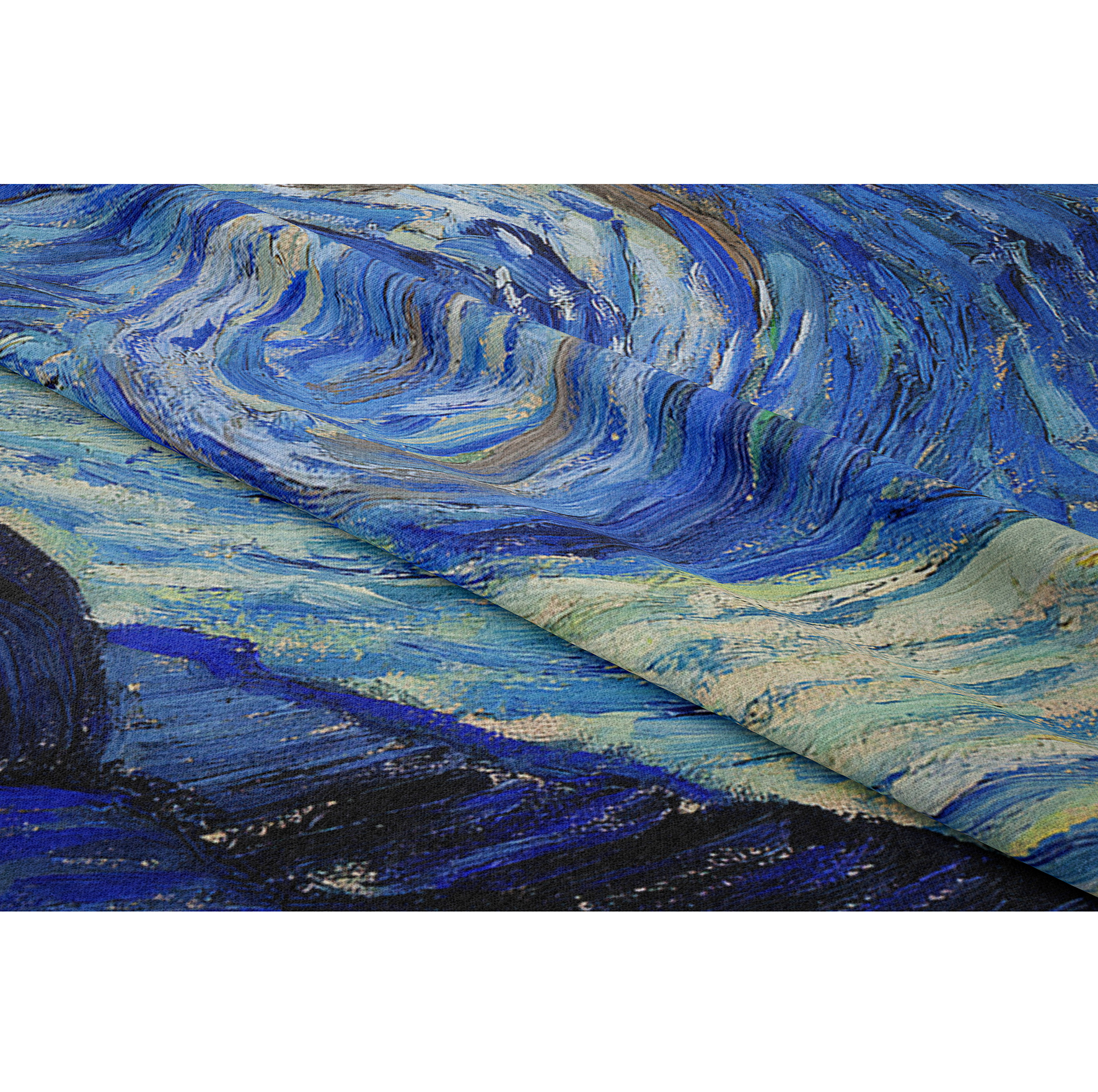 پرده پانچ مدل زیگ زاگ شب پر ستاره ونگوگ سایز 145×180 سایز سانتیمتر