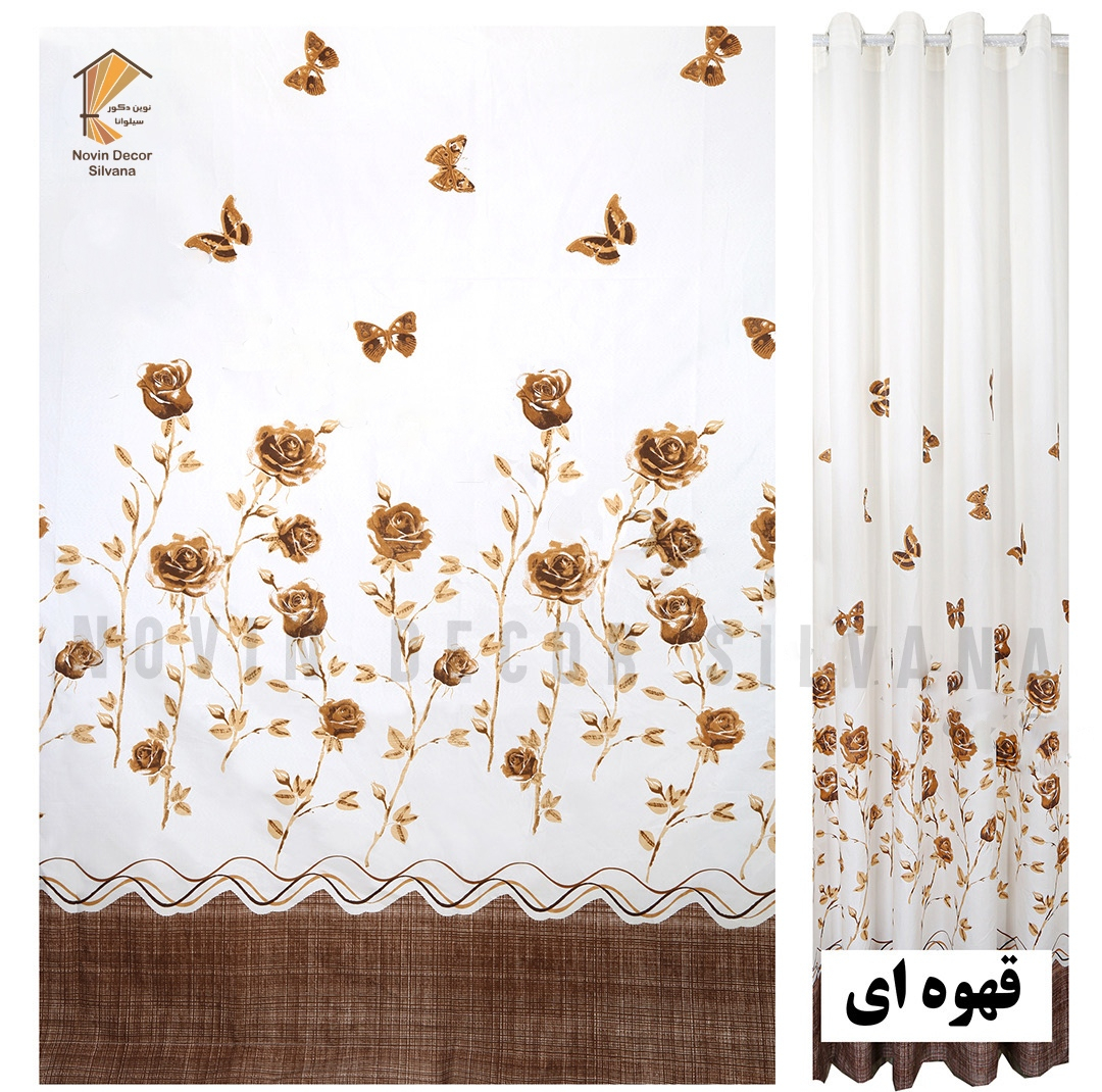 پرده نوین دکور سیلوانا مدل رز 4020 سایز 280x300 سانتی‌متر