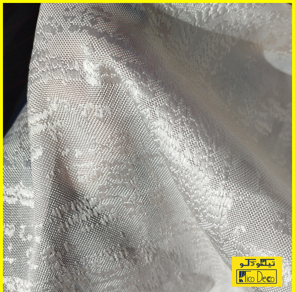 پرده تیکو دکو مدل دوخت ساده حریرکتان ژاکارت طرح محو مدل بدون نیاز به آستر سایز 280 × 600 سانتیمتر