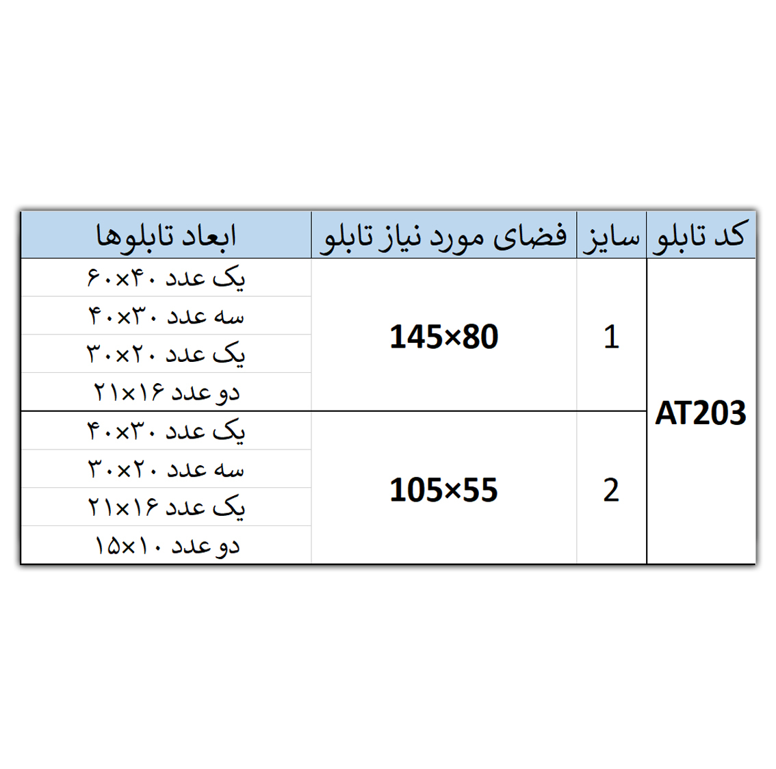 تابلو آتریسا مدل AT123 مجموعه 7 عددی
