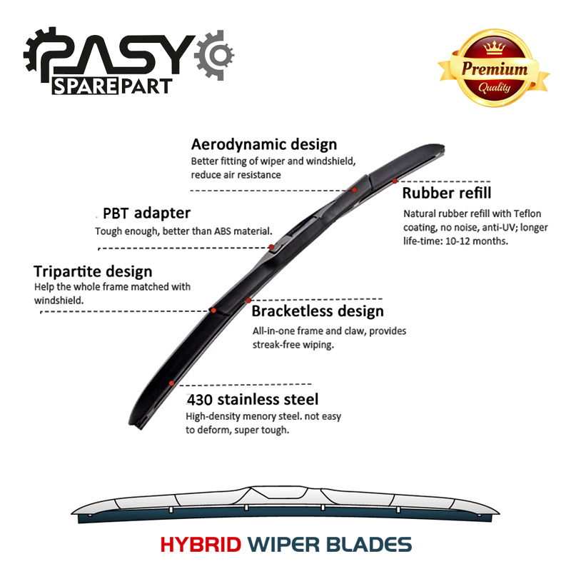 تیغه برف پاک‌کن پاسیکو مدل HYBRID PLUS مناسب برای سورن پلاس بسته 2 عددی