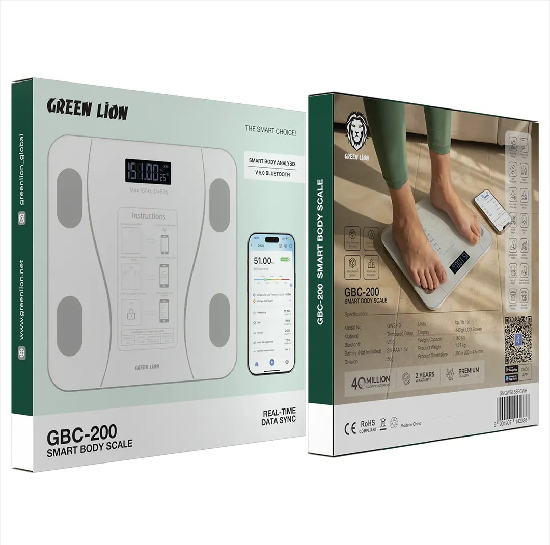 ترازو هوشمند گرین لاین مدل GBC-200 با دقت 50 گرم
