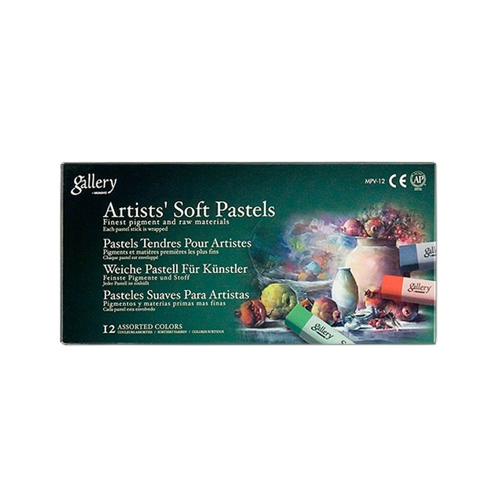 پاستل گچی 12 رنگ گالری مدل mungyo softpastel